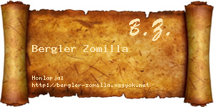 Bergler Zomilla névjegykártya